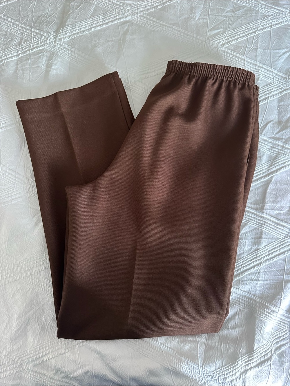 Alfred Dunner Brown Trouser Pants Elastic Waist - Picture 2 of 8